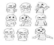 Printable asriel expression sheet undertale spoiler by skeleion  coloring pages